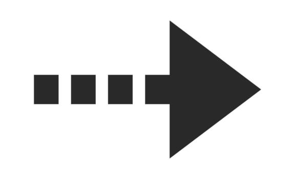 Geometric dashed arrow design element vector