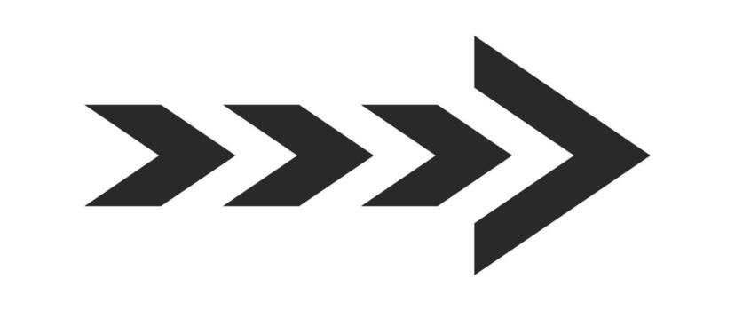 Dynamic moving arrow representing speed vector