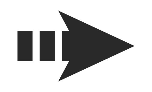 Dashed arrow shape geometric form vector