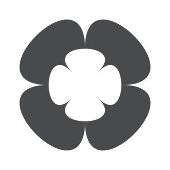 Geometric flower abstract minimal form vector