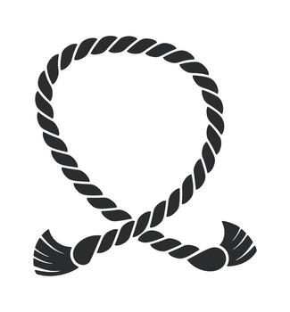 Rounded shape twisted rope frame vector