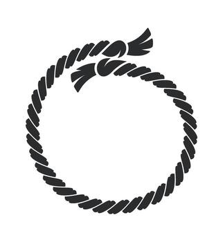 Blank string cord round frame vector