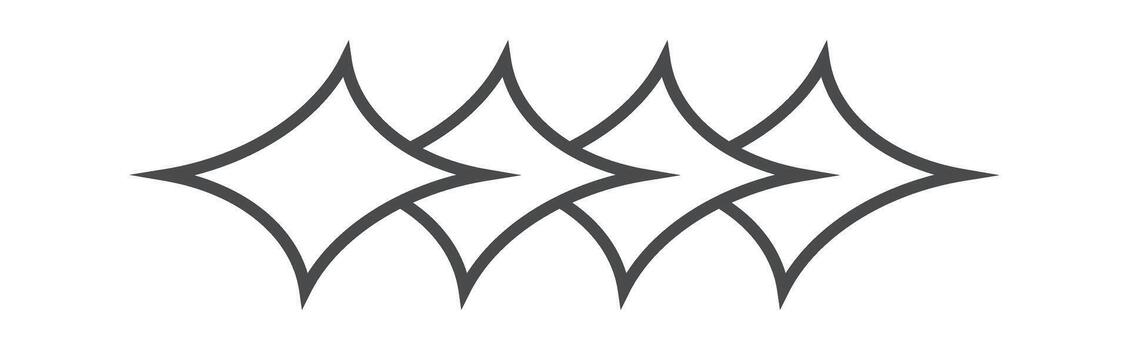 Sparkles arrangement y2k design element vector