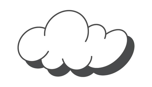 Cloud groovy graphic y2k element vector