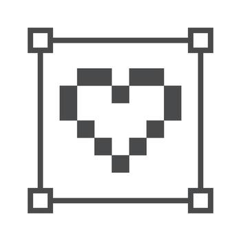 píxel corazón web navegador ventana vector