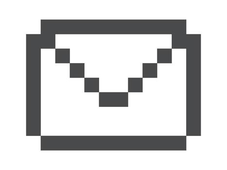 Pixilated message envelop y2k element vector