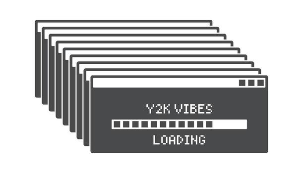 y2k vibraciones cargando Progreso bar vector