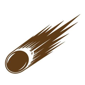 Brown comet illustration on white background representing celestial objects and cosmic elements vector