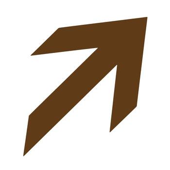 Bold brown arrow pointing upward on white background for direction and progress vector