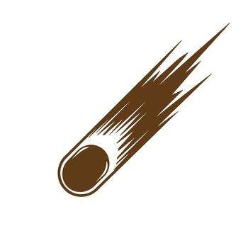 Brown comet space object isolated against white background for creative design vector