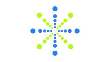 radiante pulsante puntini Caricamento in corso icona animazione. solido cerchi rimbalzo ritmicamente a partire dal centro verso l'esterno. animato caricatore isolato su bianca trasparente. ragnatela design componente 4k . respingente, filatore video