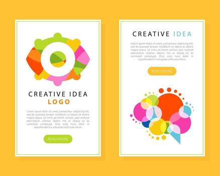 Bright Creative Idea Landing Page with Text Sample Template vector