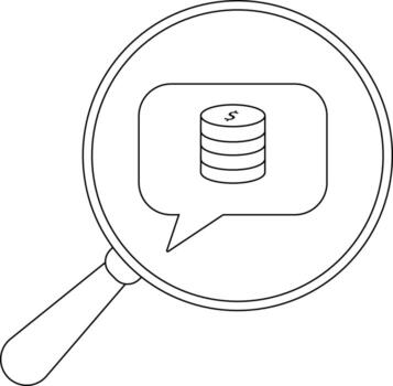 aumentador vaso terminado moneda apilar en habla burbuja vector