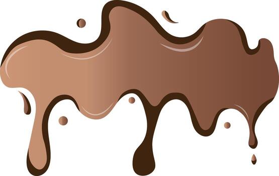 Melted Chocolate in Gradient Color. Isolated on White Background. vector