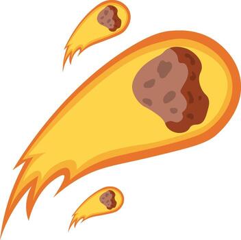 Falling Meteor. Isolated on White Background. vector