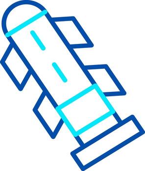 The icon of an armed interceptor missile ready for launch represents power, precision strike capabilities, and the military-industrial complex vector