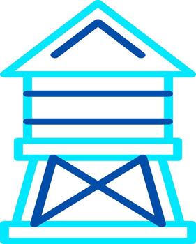 An outpost structure used for guarding emphasizes themes of security, restrictions, and military installations vector