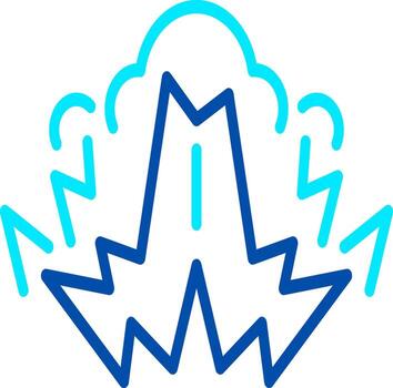 An icon of a powerful explosion emanating from its center, with tremendous force and high-energy explosives vector