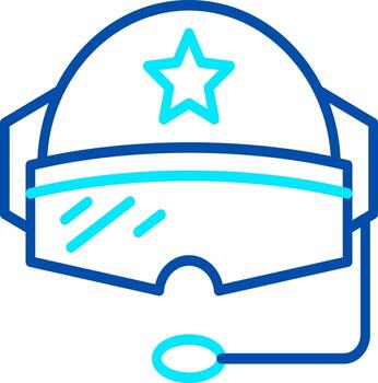The icon of a combat helmet with a visor and boom microphone modern infantry, protection, and direct information exchange vector