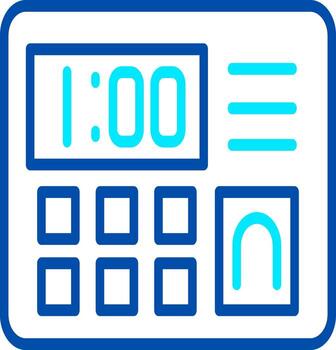 An icon of a bomb timer, remote control panel, or security system interface, used to depict technological precision vector