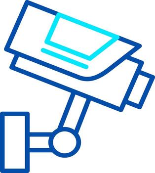 A wall-mounted CCTV camera icon symbolizes vigilance, espionage technology, and controlled access points. vector