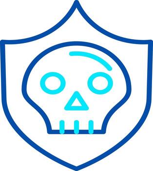 The skull and crossbones icon, in the form of a coat of arms, is used to represent lethal substances, security threats, or elite military units vector