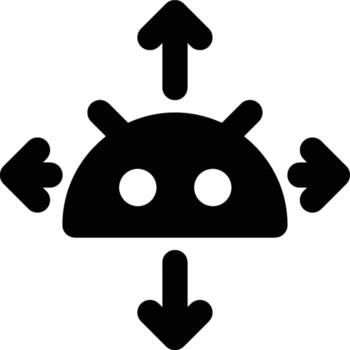 despliegue, androide, aplicación glifo sólido icono vector