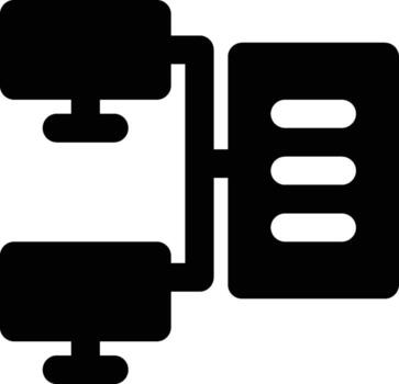 Client Server, Network, Web Services Glyph Solid Icon vector