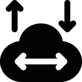 banda ancha, nube, web servicios glifo sólido icono vector