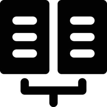 repartido, servidor, hospedaje glifo sólido icono vector