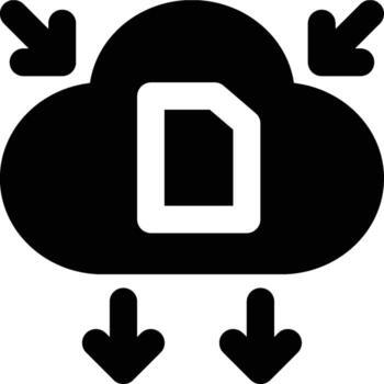 ftp, Internet protocolo, nube glifo sólido icono vector