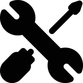 Tools, Setting, Web Services Glyph Solid Icon vector