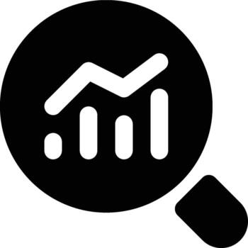 analítico, datos visualización, web servicios glifo sólido icono vector