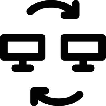 Data Exchange, Interaction, Web Services Outline Icon vector