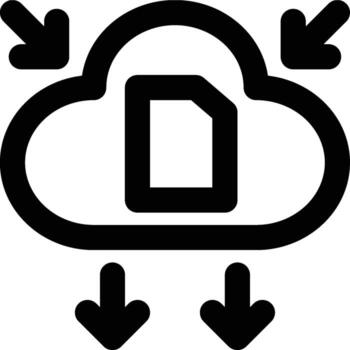 ftp, Internet protocolo, nube contorno icono vector