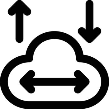 Bandwidth, Cloud, Web Services Outline Icon vector