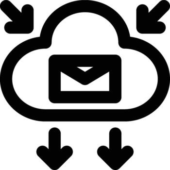 smtp, Internet protocolo, nube contorno icono vector
