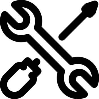 Tools, Setting, Web Services Outline Icon vector