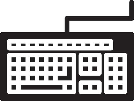 Keyboard, Typing, Computer Glyph Solid Icon vector