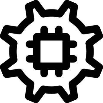 Computing, Setting, CPU Outline Icon vector