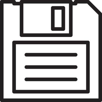 Diskette, Floppy Disk, Save Outline Icon vector