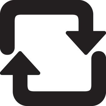 Refresh, Recycle, Iterative Glyph Solid Icon vector