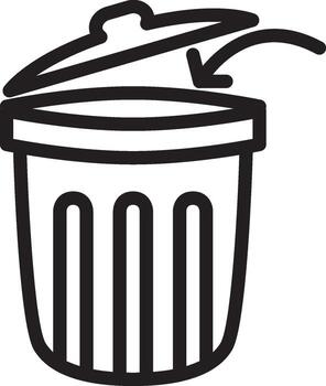 eliminar, basura, basura contorno icono vector
