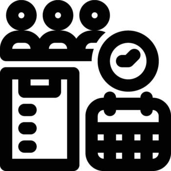 Rostering, Schedule Management, Team Scheduling Outline Icon vector