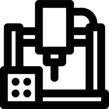 CNC, CNC Machine, Computer Numerical Control Outline Icon vector