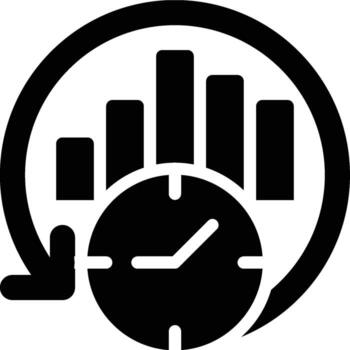 Real Time, Data, Data History Glyph Solid Icon vector