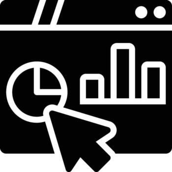Web Analytics, Traffic Analysis, Site Traffic Glyph Solid Icon vector