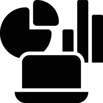 datos visualización, datos analítica, negocio glifo sólido icono vector