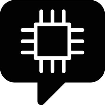 Chatbot, AI Bot, Artificial Intelligence Glyph Solid Icon vector