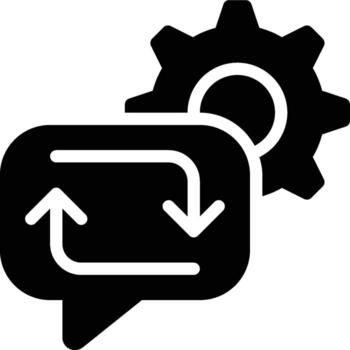 Automated Reply, Auto Reply, Automatic Response Glyph Solid Icon vector